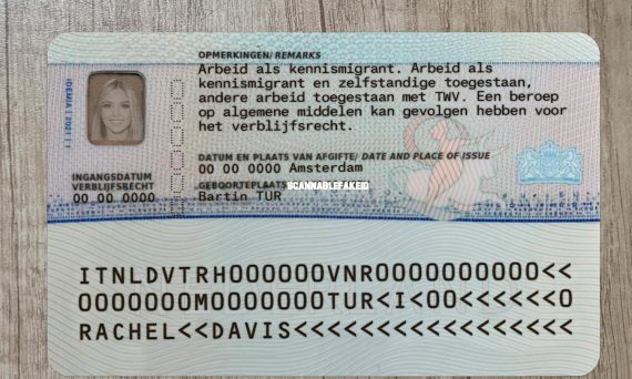 Fake Netherlands Residence Permit Card - Buy Scannable Fake ID Online