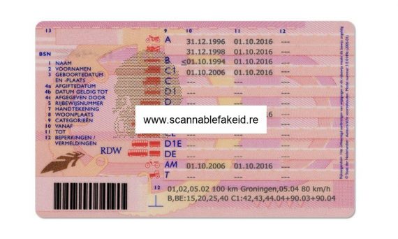 Nep Rijbewijs Nederland - Buy Scannable Fake ID Online - Fake Drivers ...