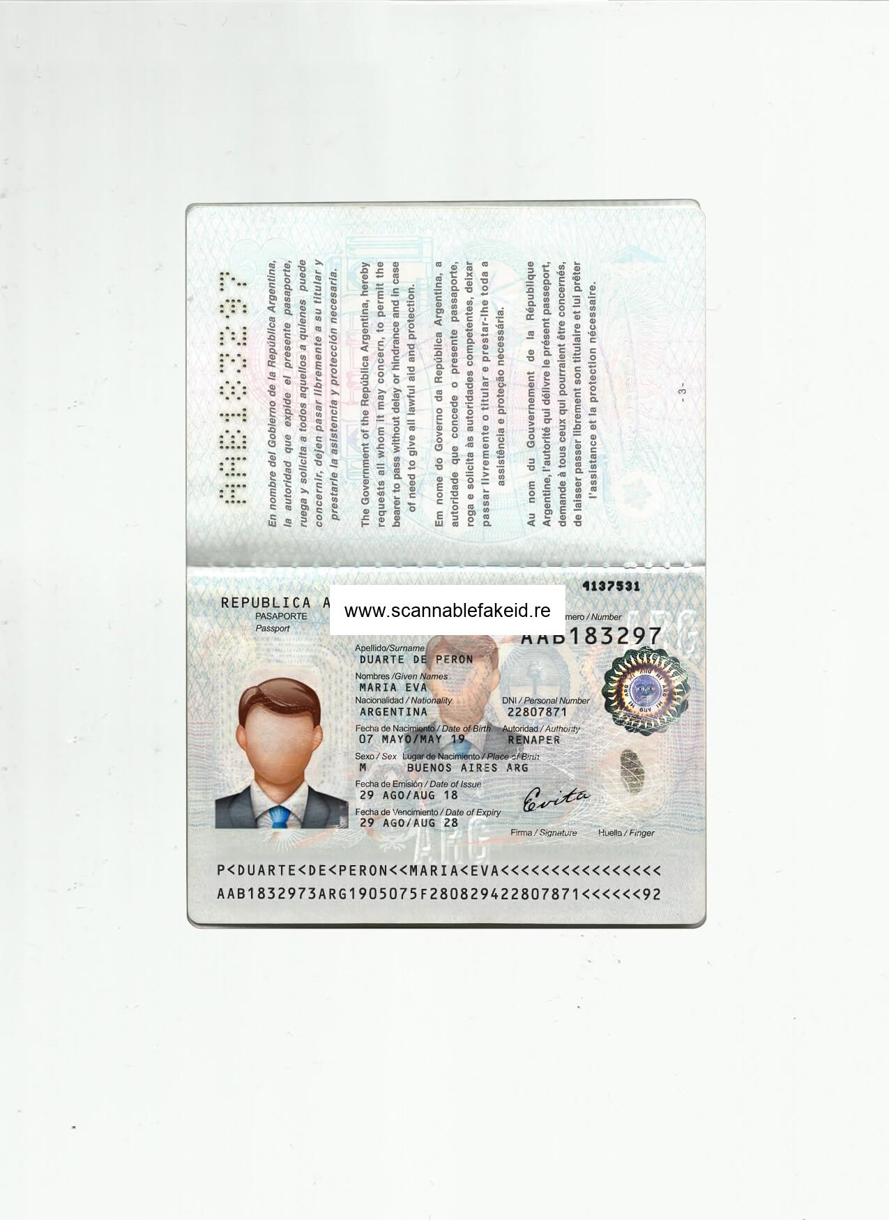 Argentina Fake Passport - Buy Scannable Fake ID Online - Fake Drivers ...