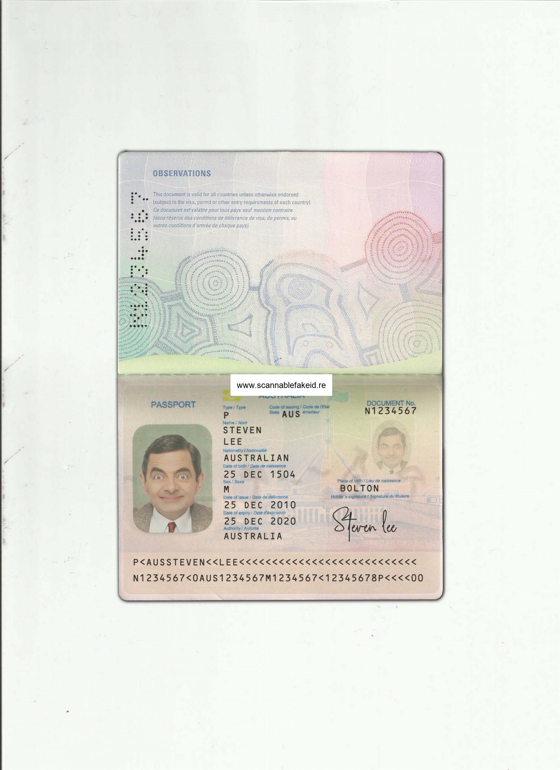 Australia Fake Passport Buy Scannable Fake Id Online Fake Drivers License 1560