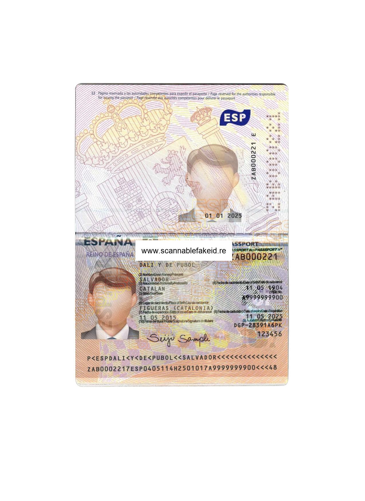 Spain Fake Passport V1 - Buy Scannable Fake ID Online - Fake Drivers ...