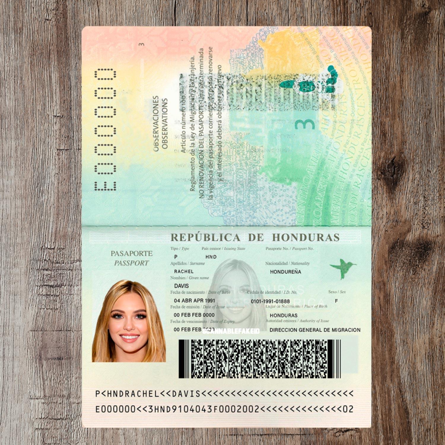 Honduras Fake Passport Buy Scannable Fake ID Online Fake Drivers   Honduras Passport Template 3 Cp 