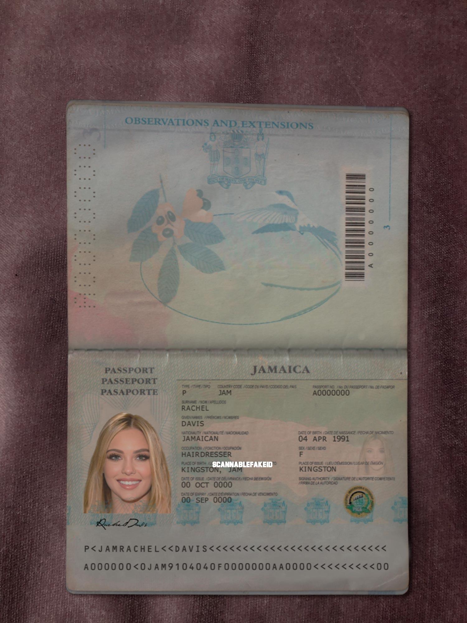 Jamaica Fake Passport Buy Scannable Fake ID Online Fake Drivers License   Jamaica Passport Template 1 Cp 