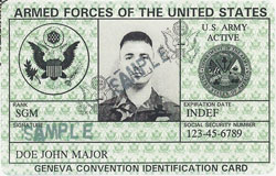 a fake military id