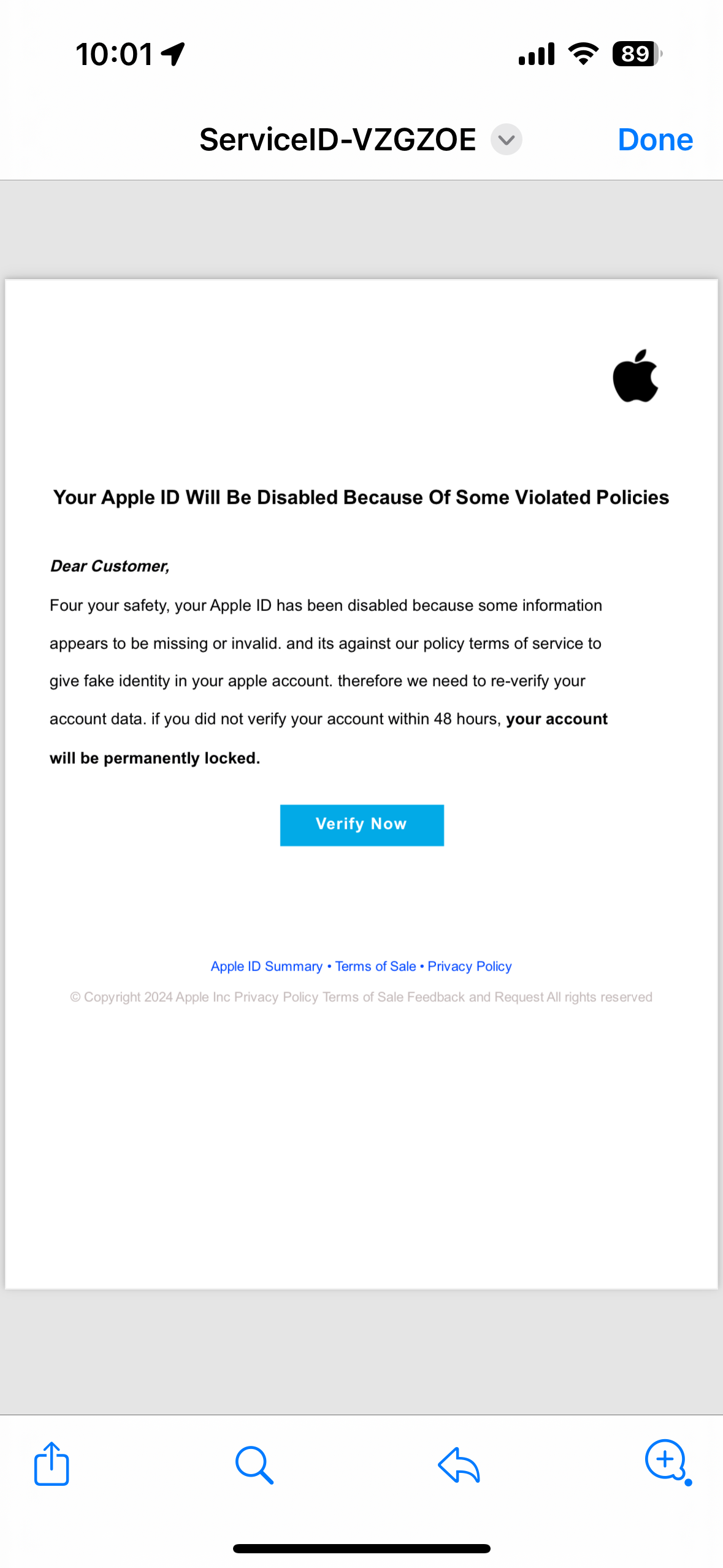 apple id address fake