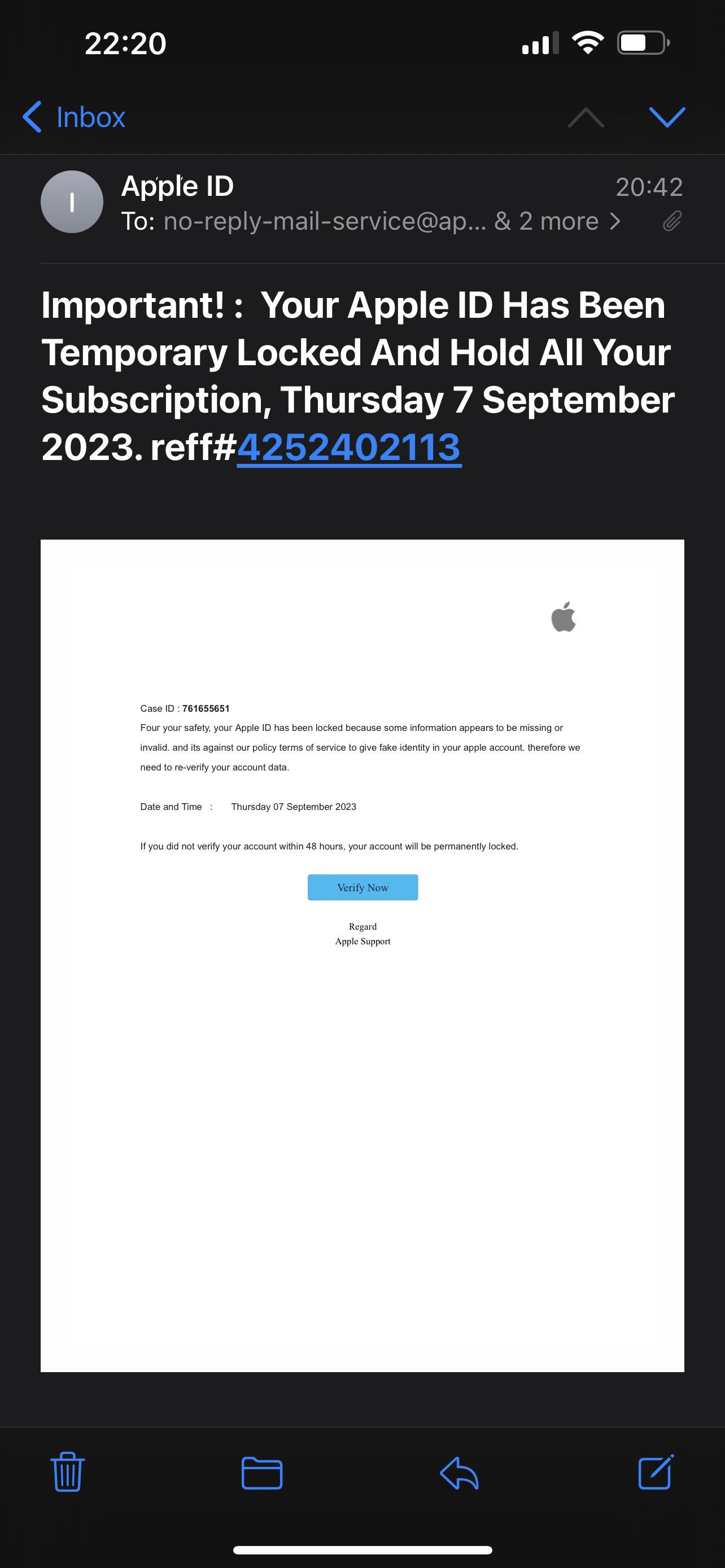 apple id fake email