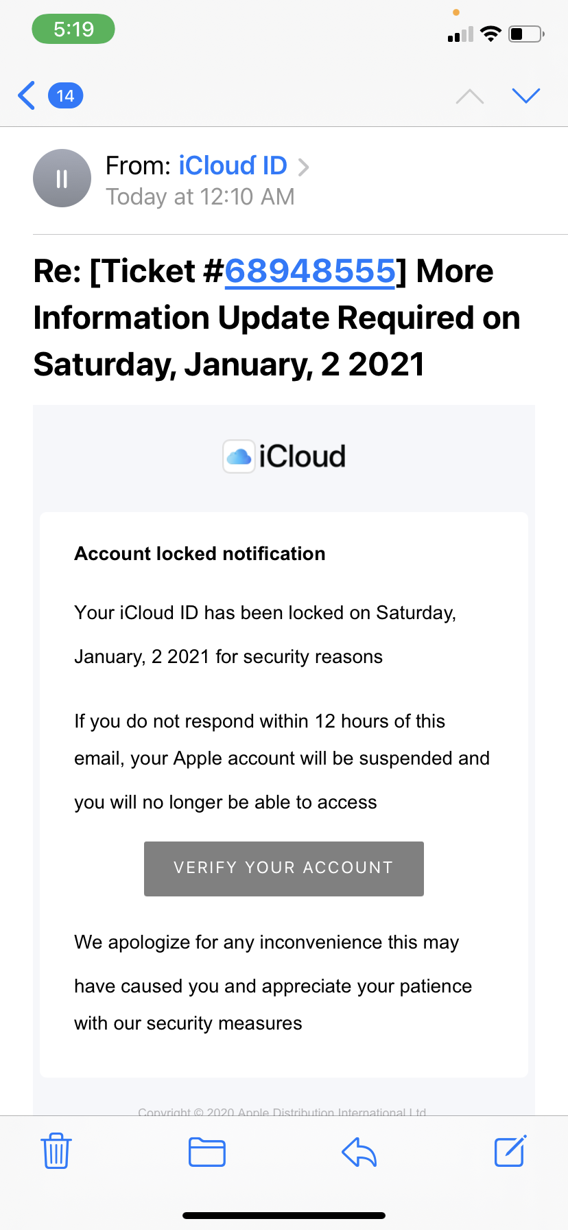 apple id fake email