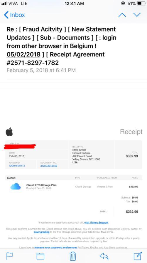 apple id fake email