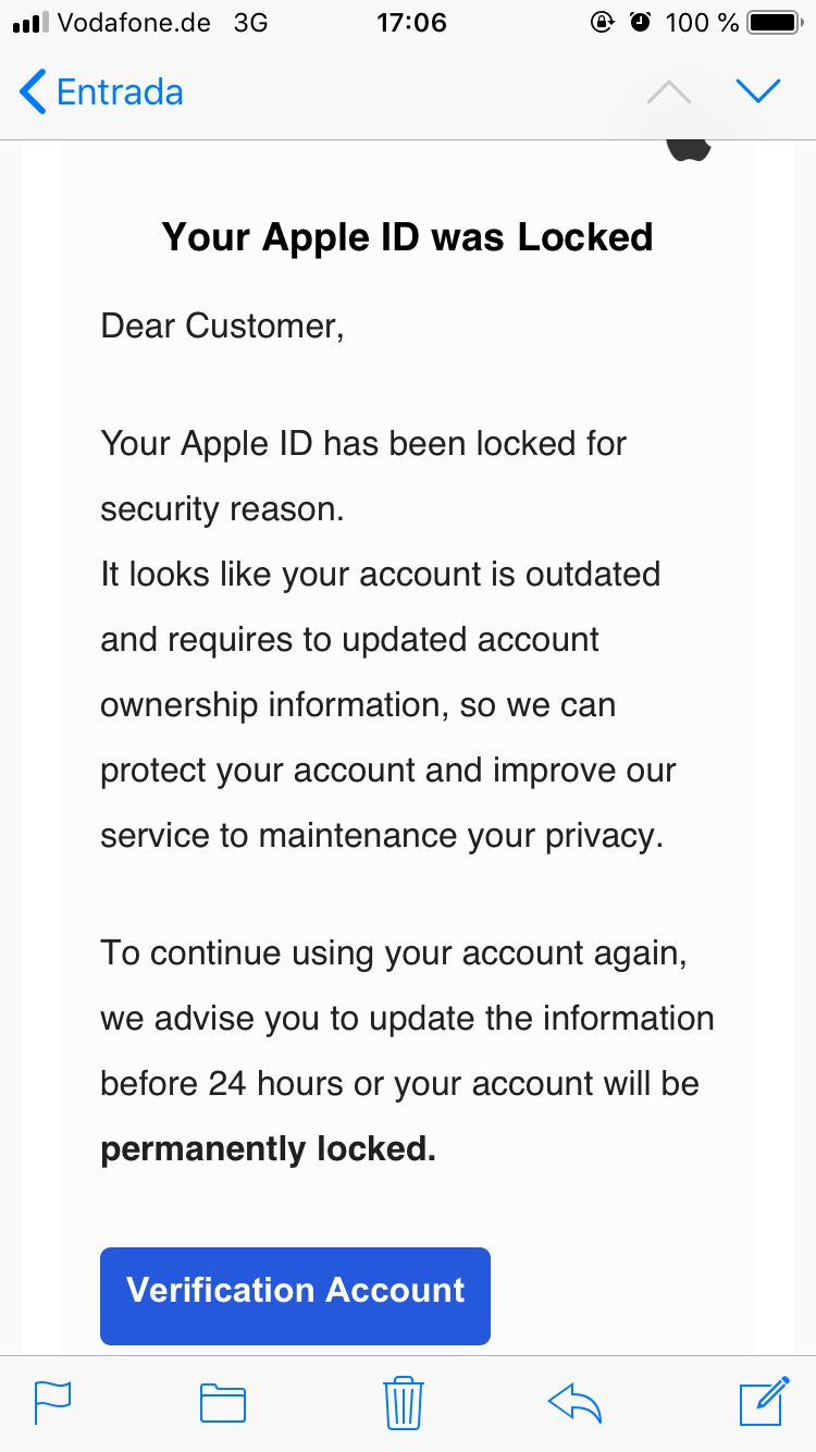 apple id fake email