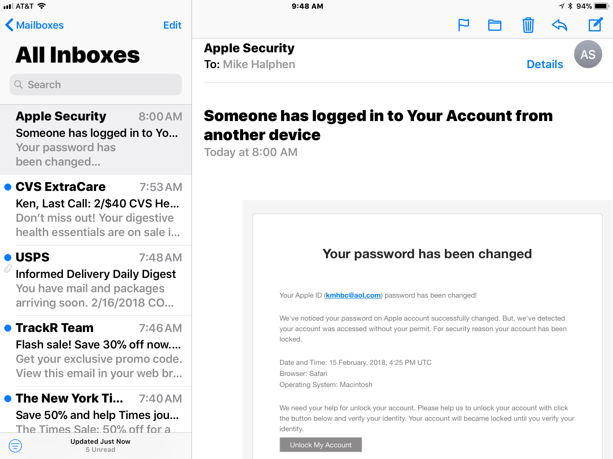 apple id fake email