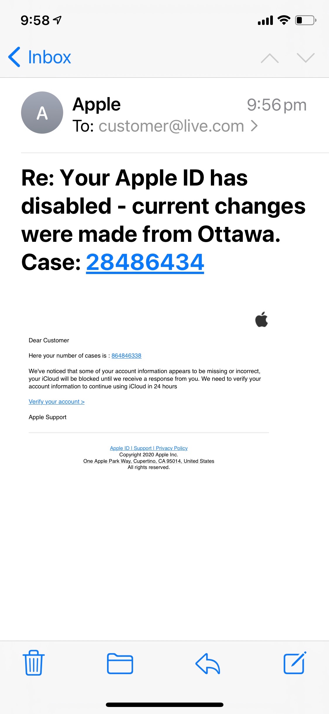 apple id login email fake