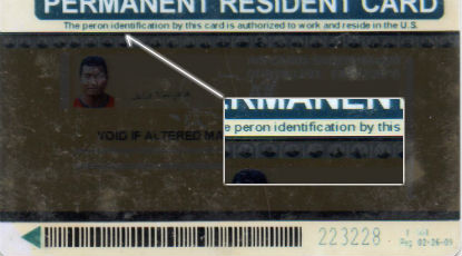 back of a fake id