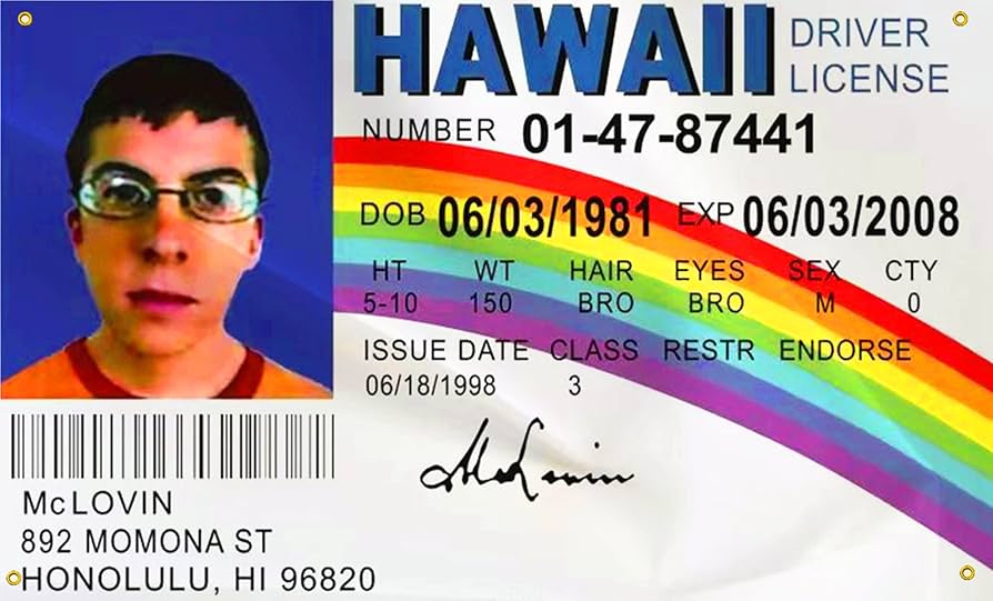 back of a fake id