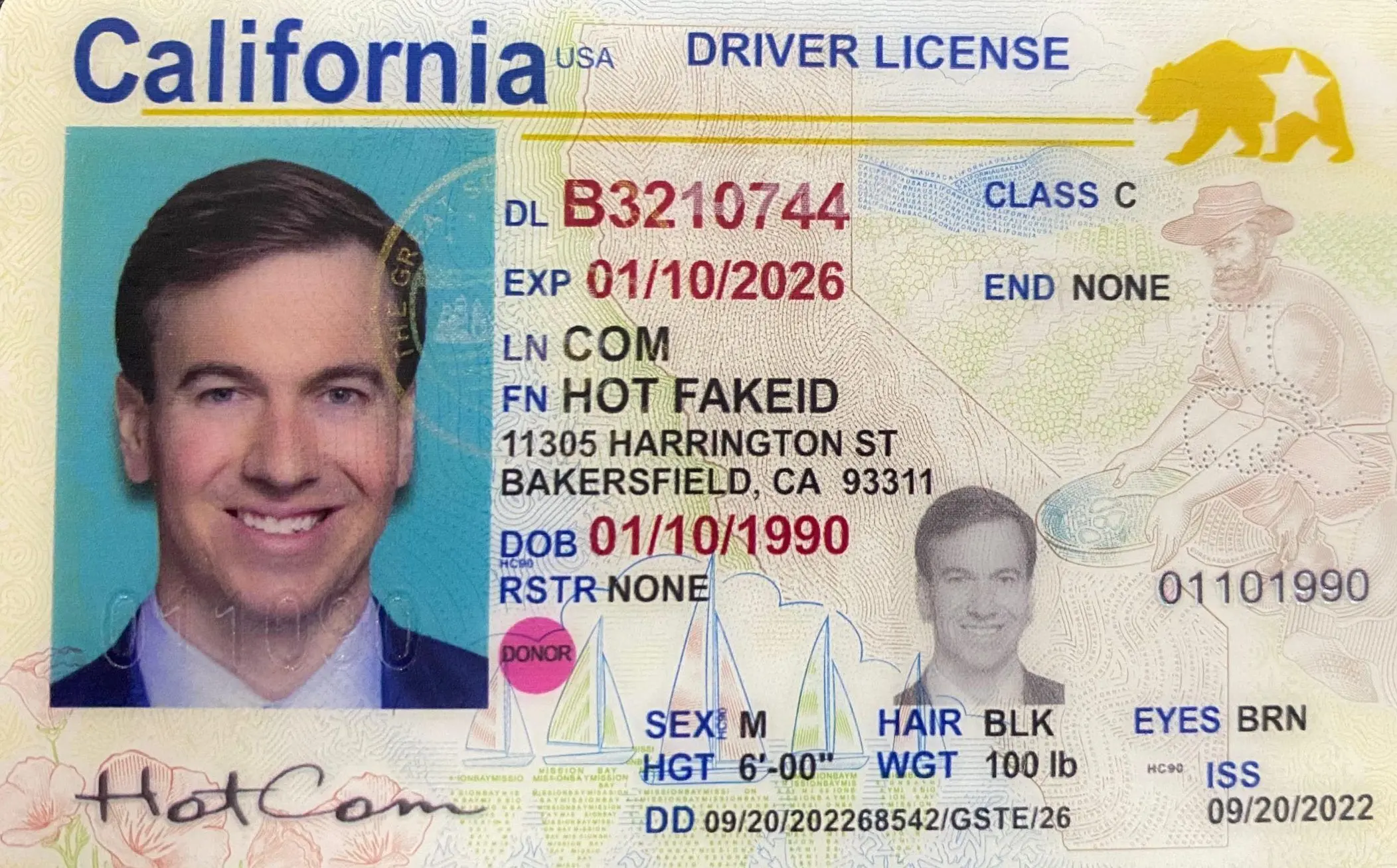 bend test fake id