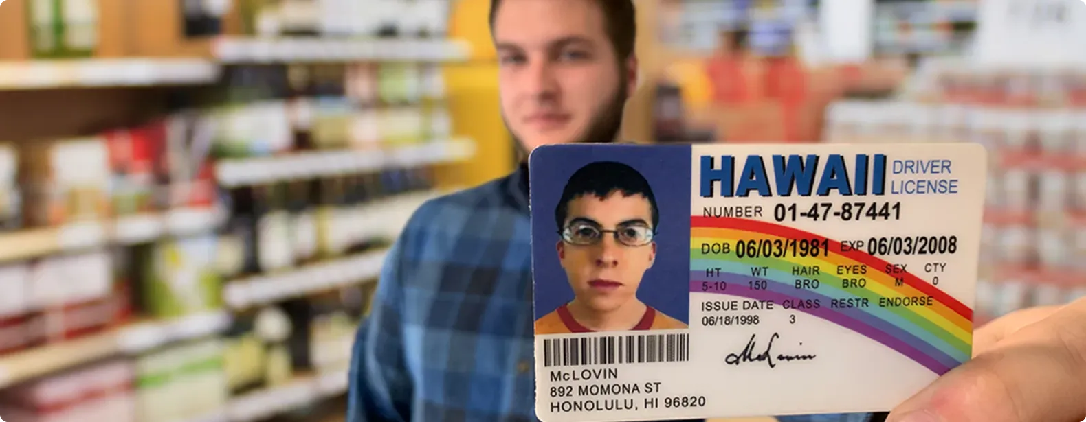 caught with a fake id
