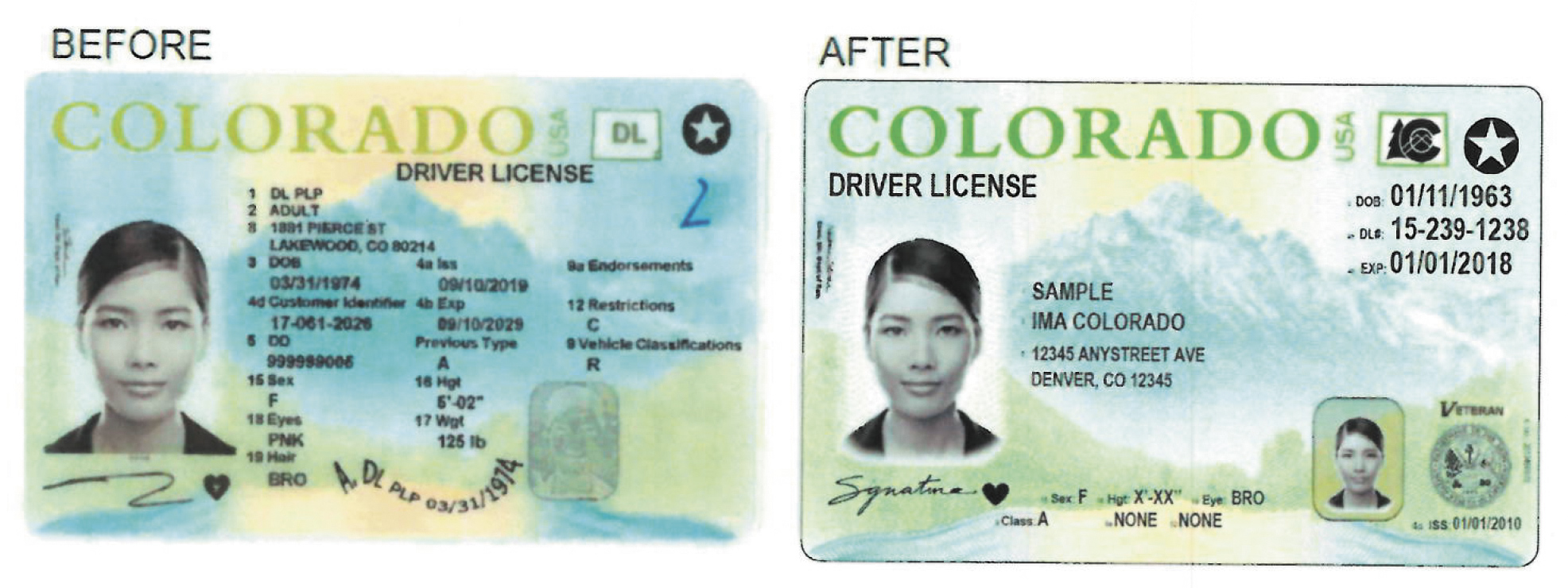 colorado fake id vs real