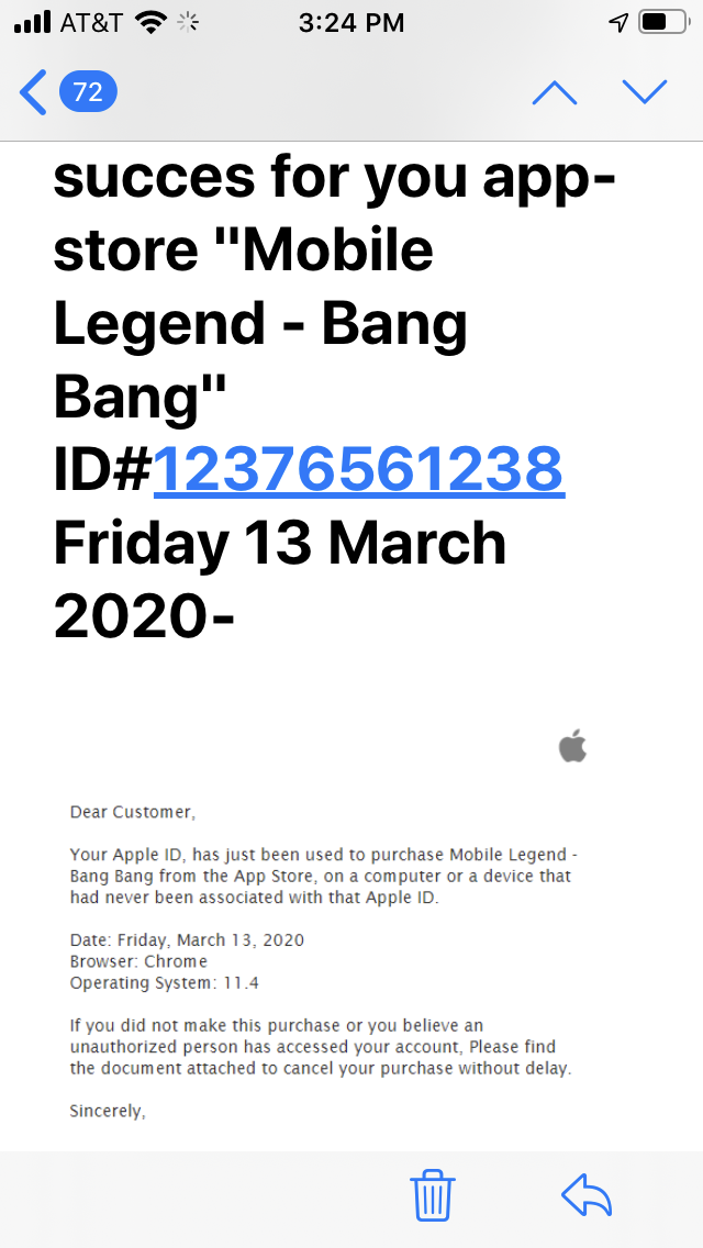 email from apple id fake