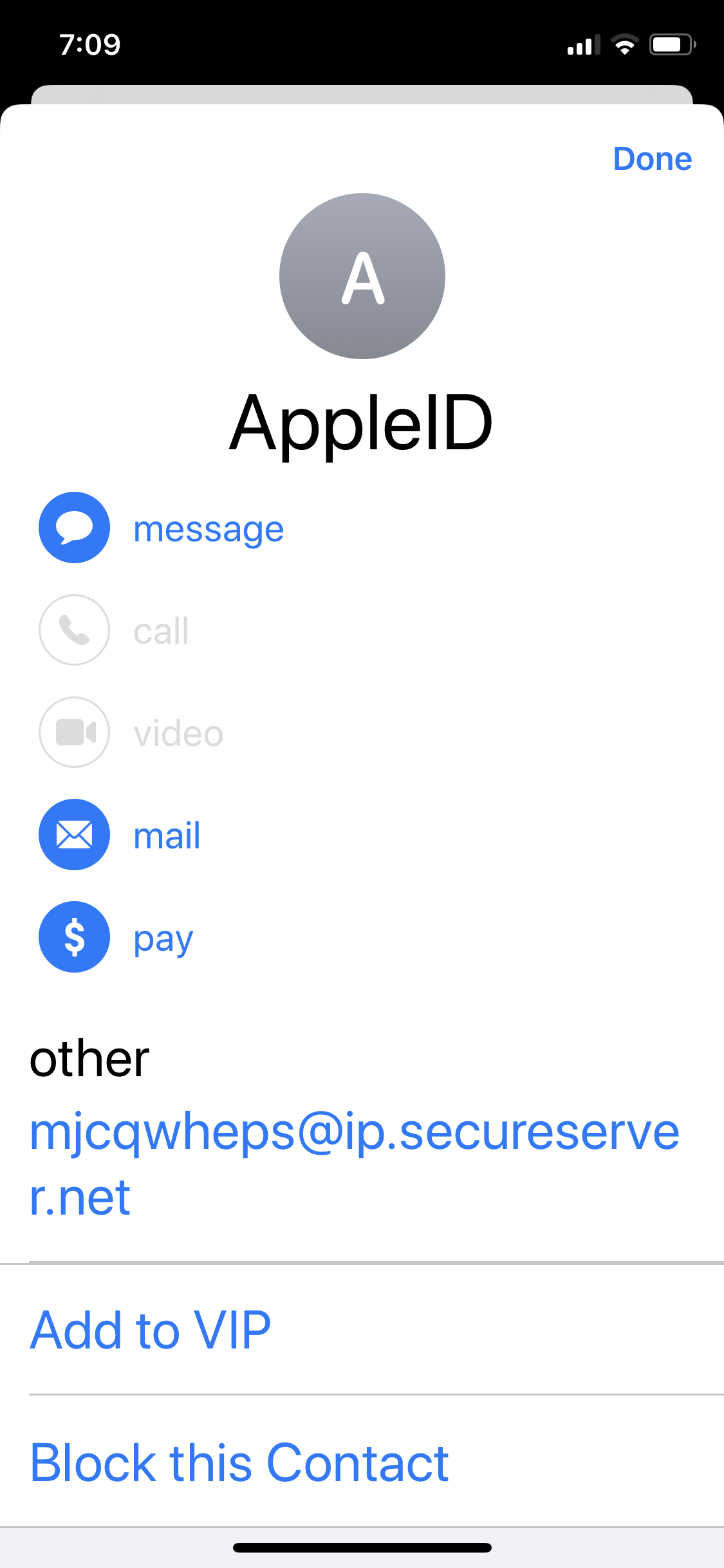 fake apple id address