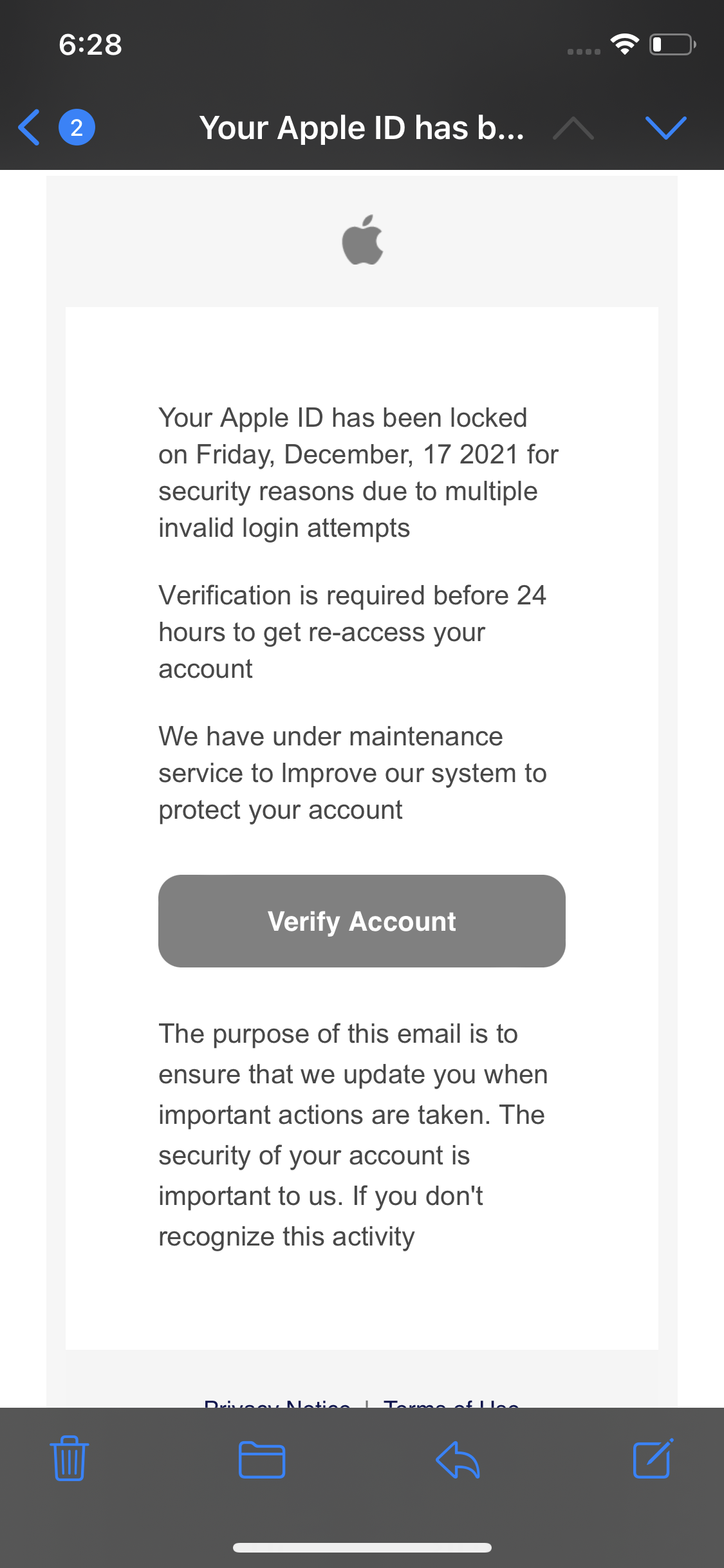 fake apple id email