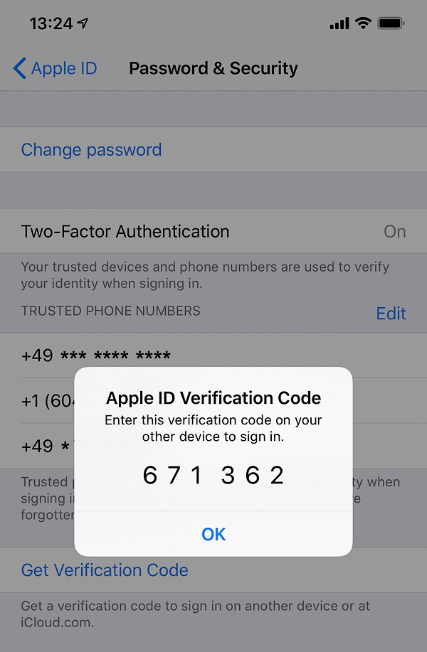 fake apple id verification code