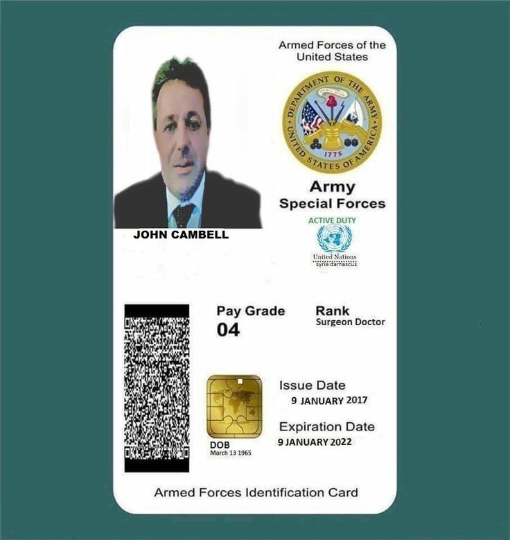 fake army id card