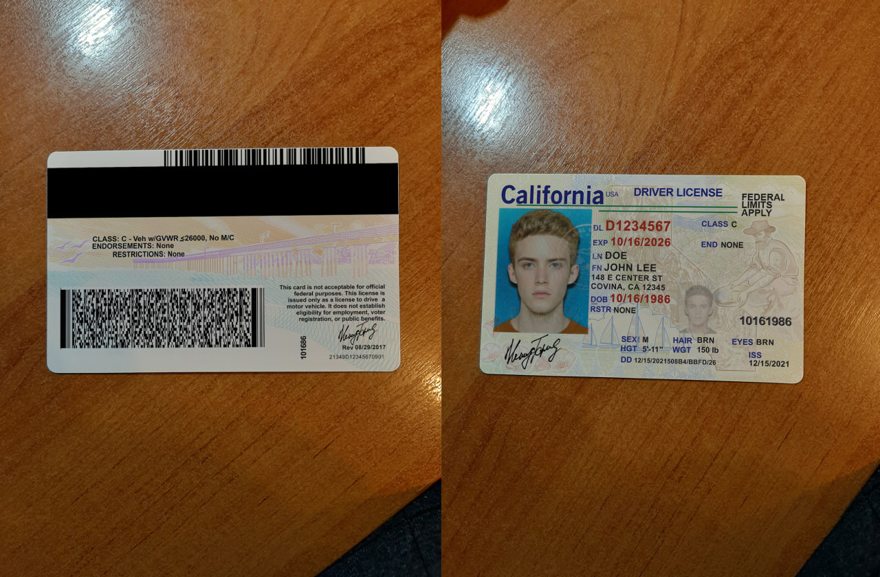 fake ca id