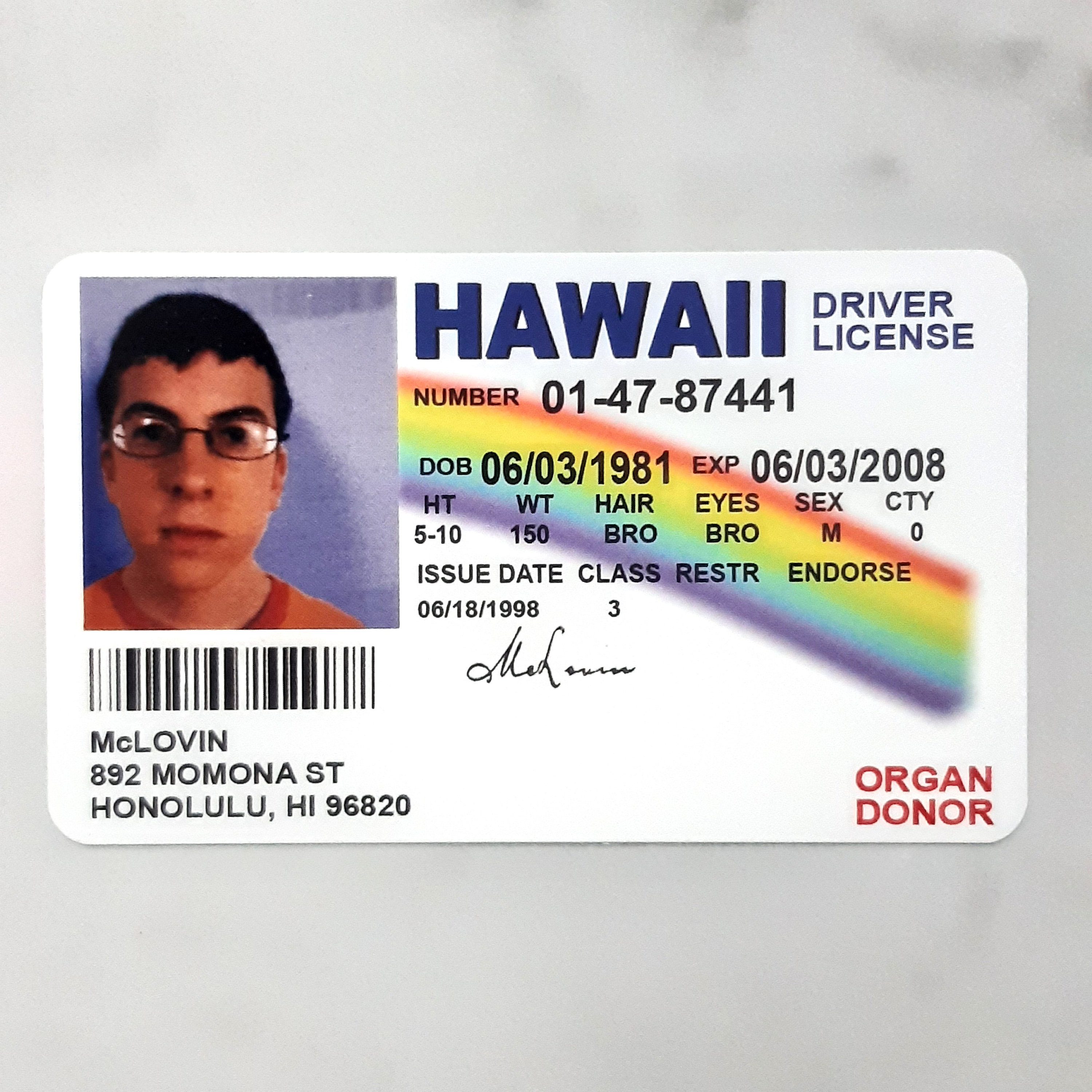 fake hawaii id