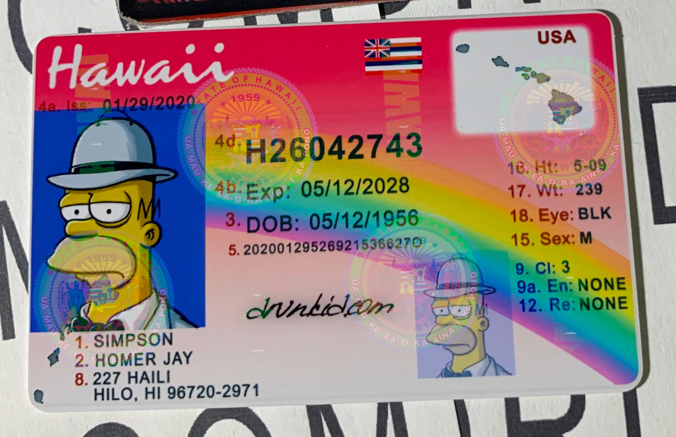 fake hawaii id