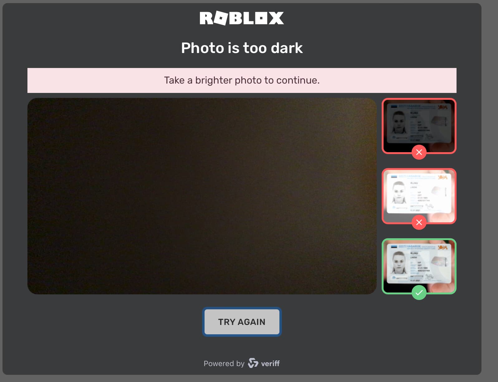 fake id for roblox age verification