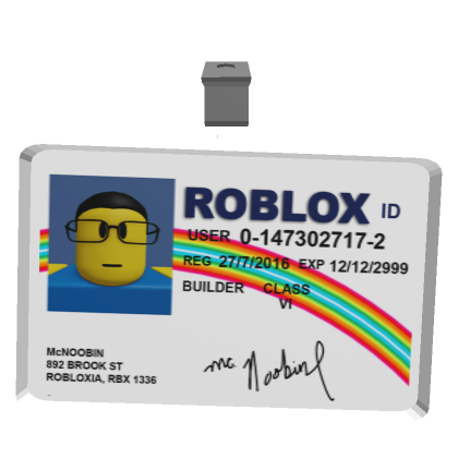 fake id for roblox front and back