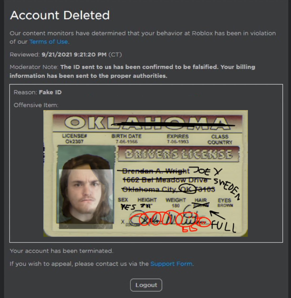 fake id for roblox verification