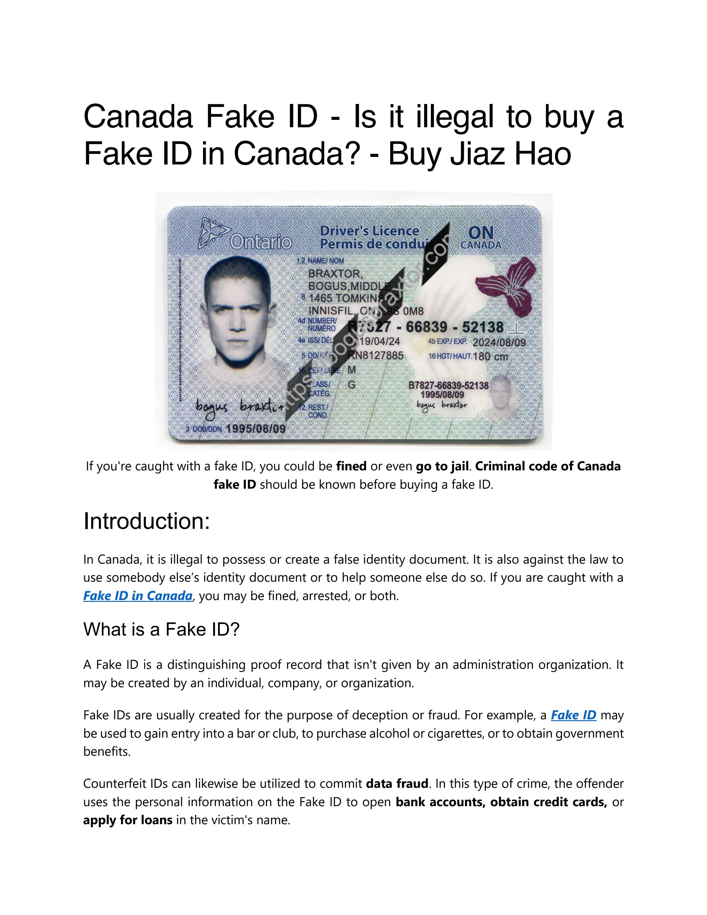 fake id for sale canada