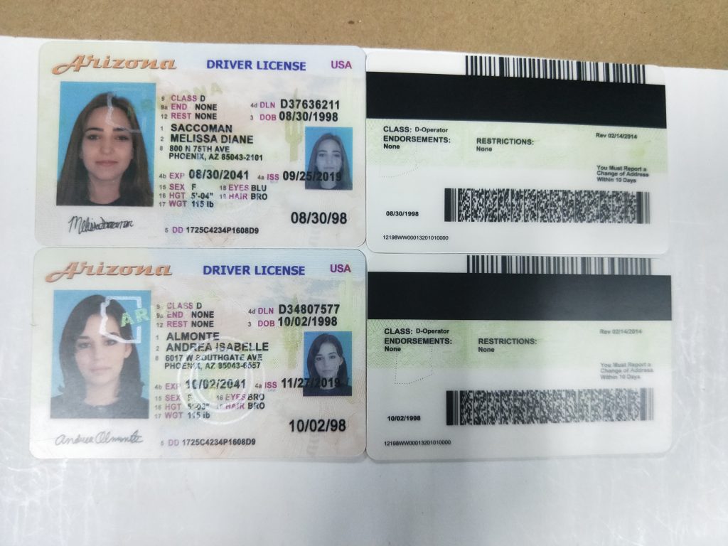 fake id front and back and selfie