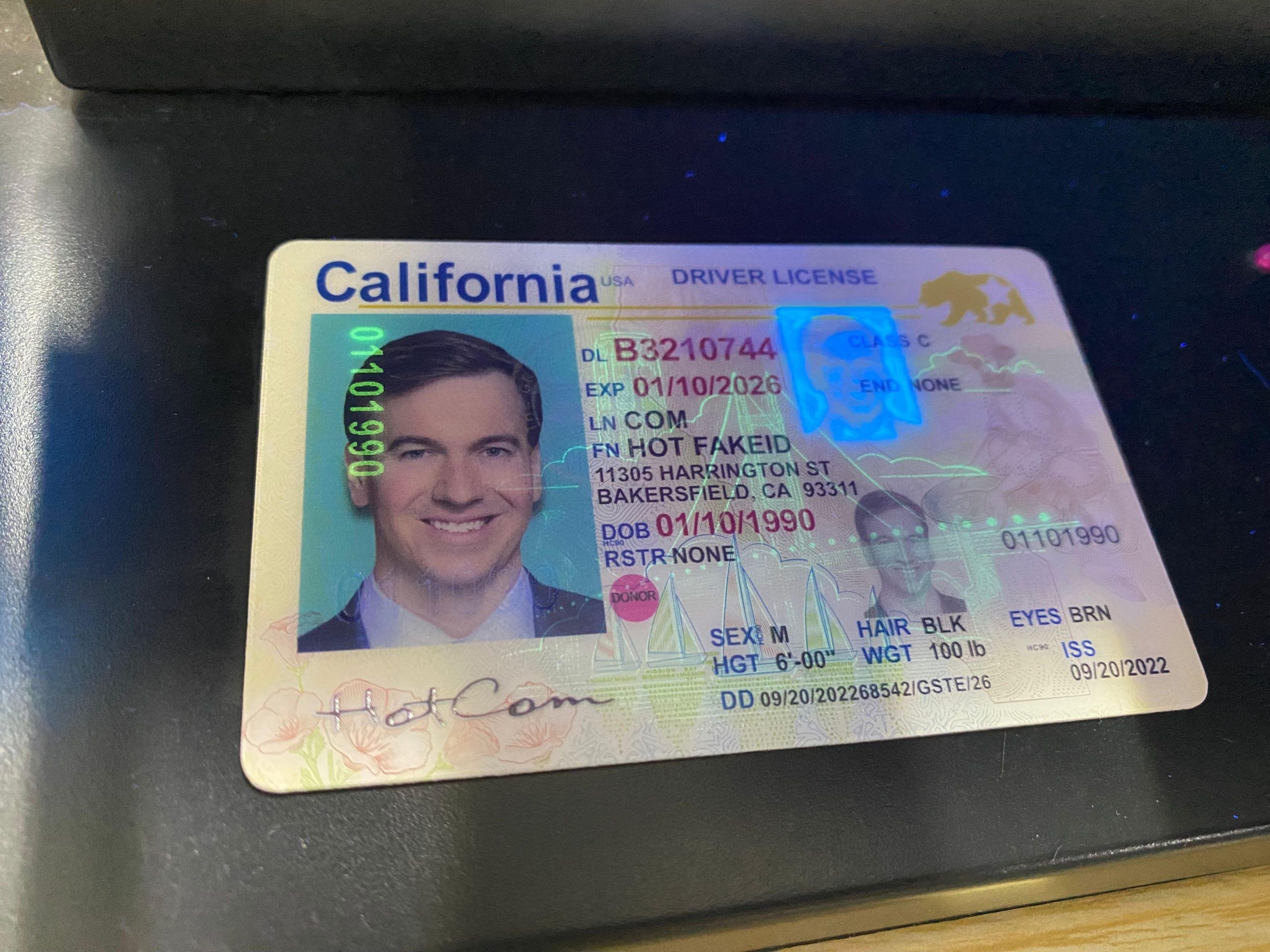 fake id infraction california