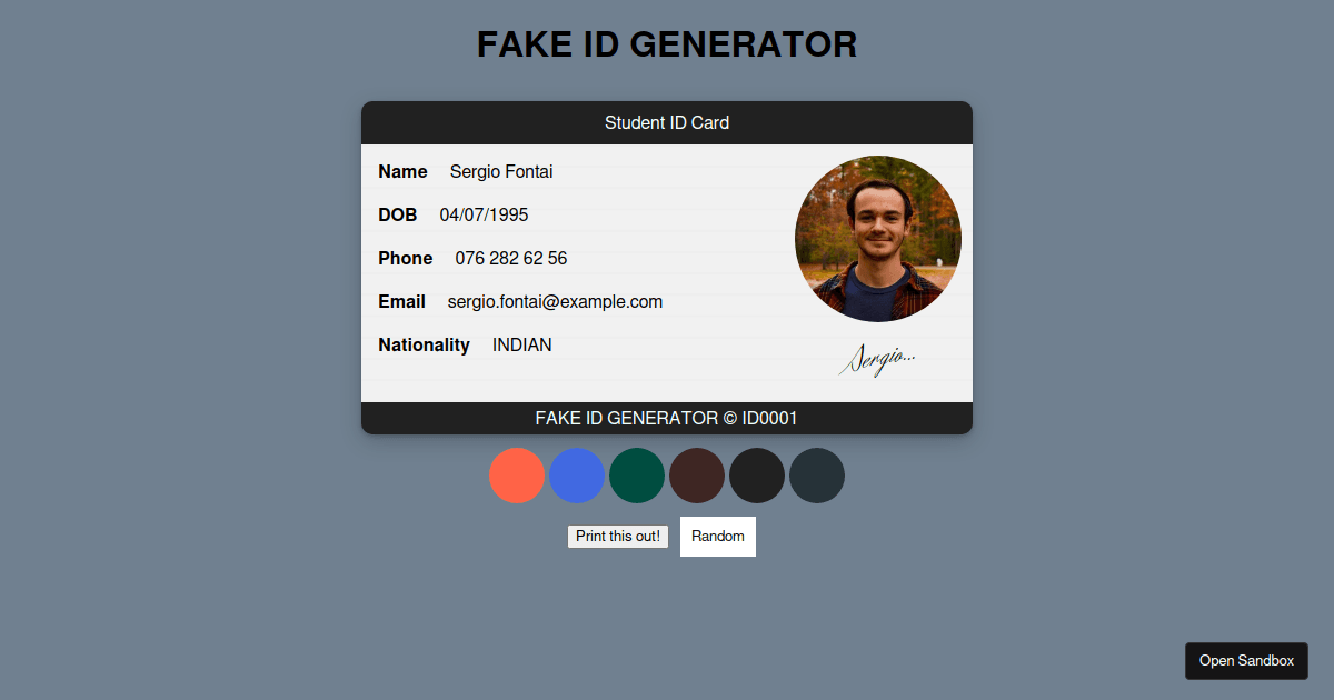 fake id picture generator