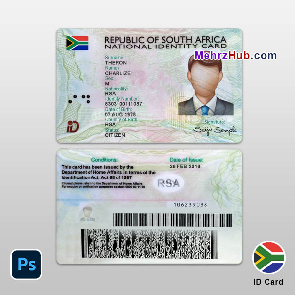 fake id south africa template