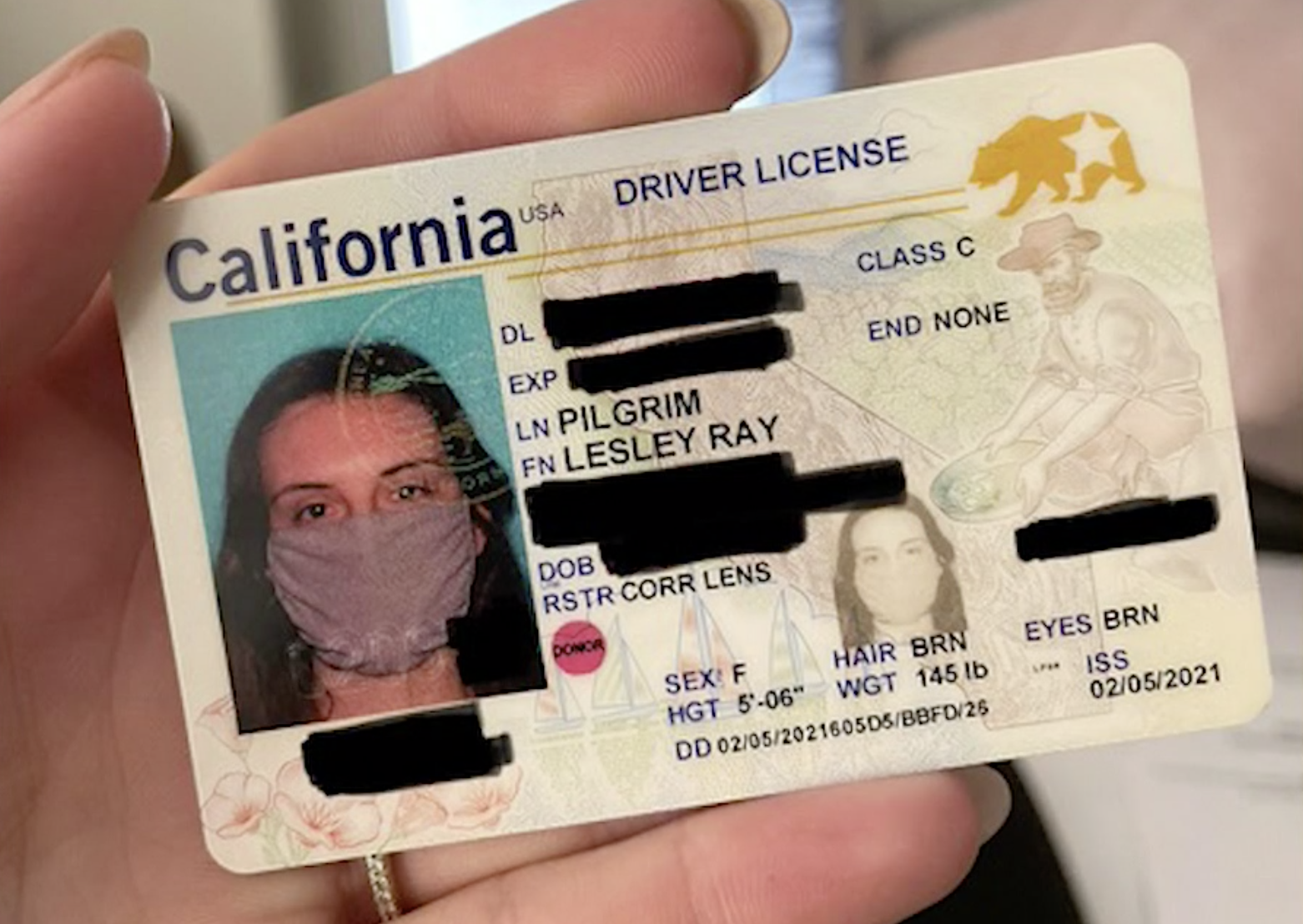 fake id template california