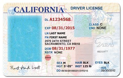 fake id template california