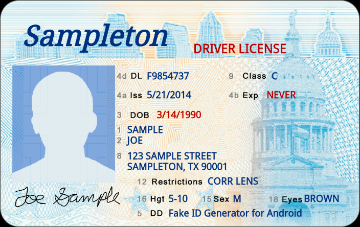 fake id templates pdf