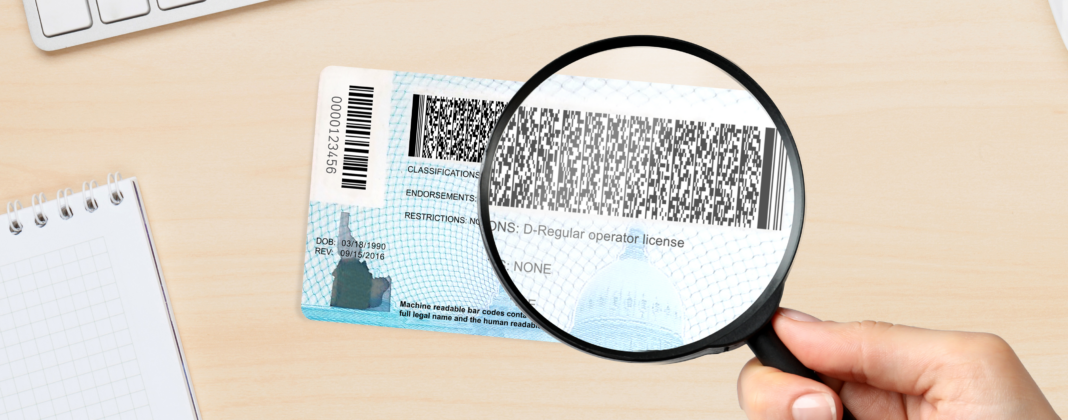 fake id with barcode