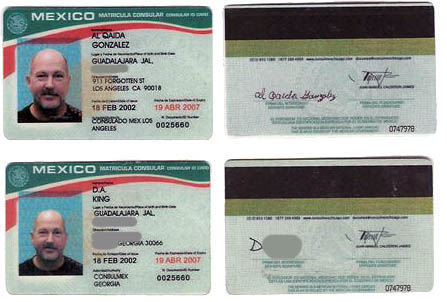 fake mexican consular id card