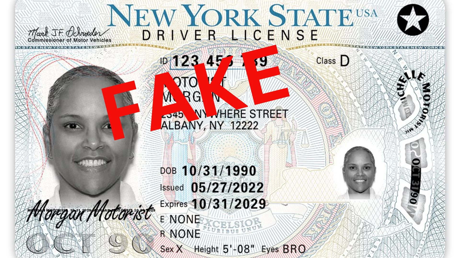 fake ny id vs real