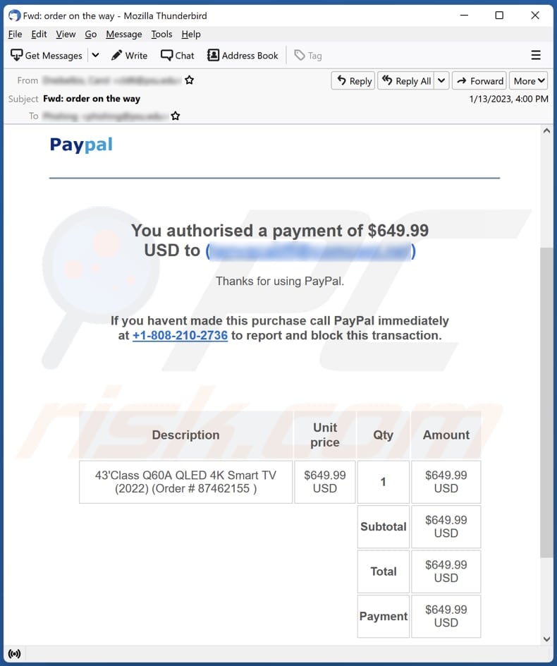 fake paypal transaction id