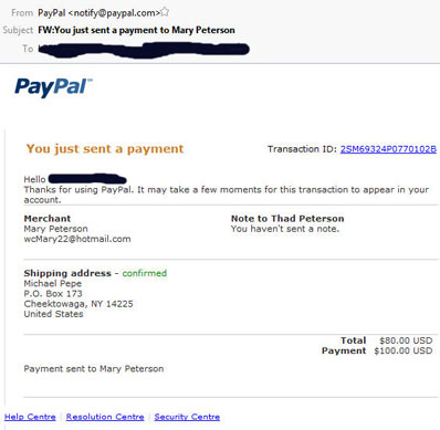 fake paypal transaction id