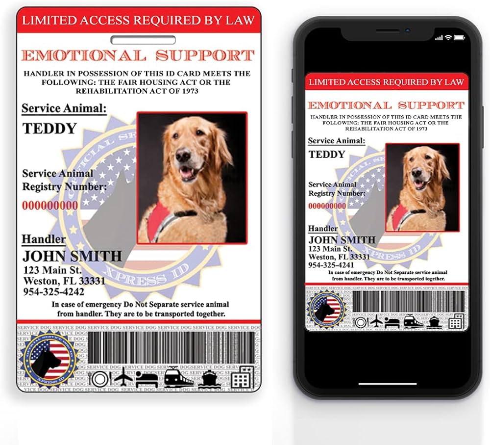 fake service dog id