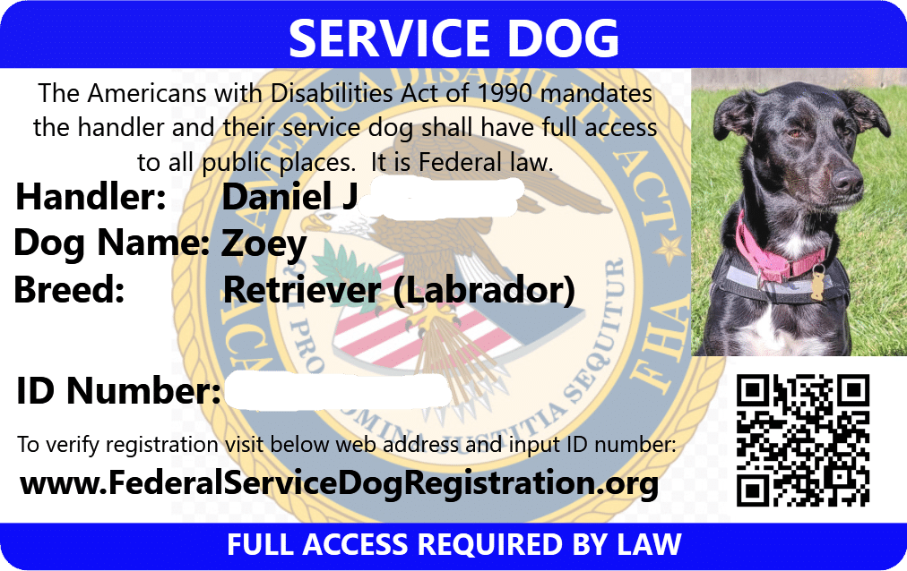 fake service dog id