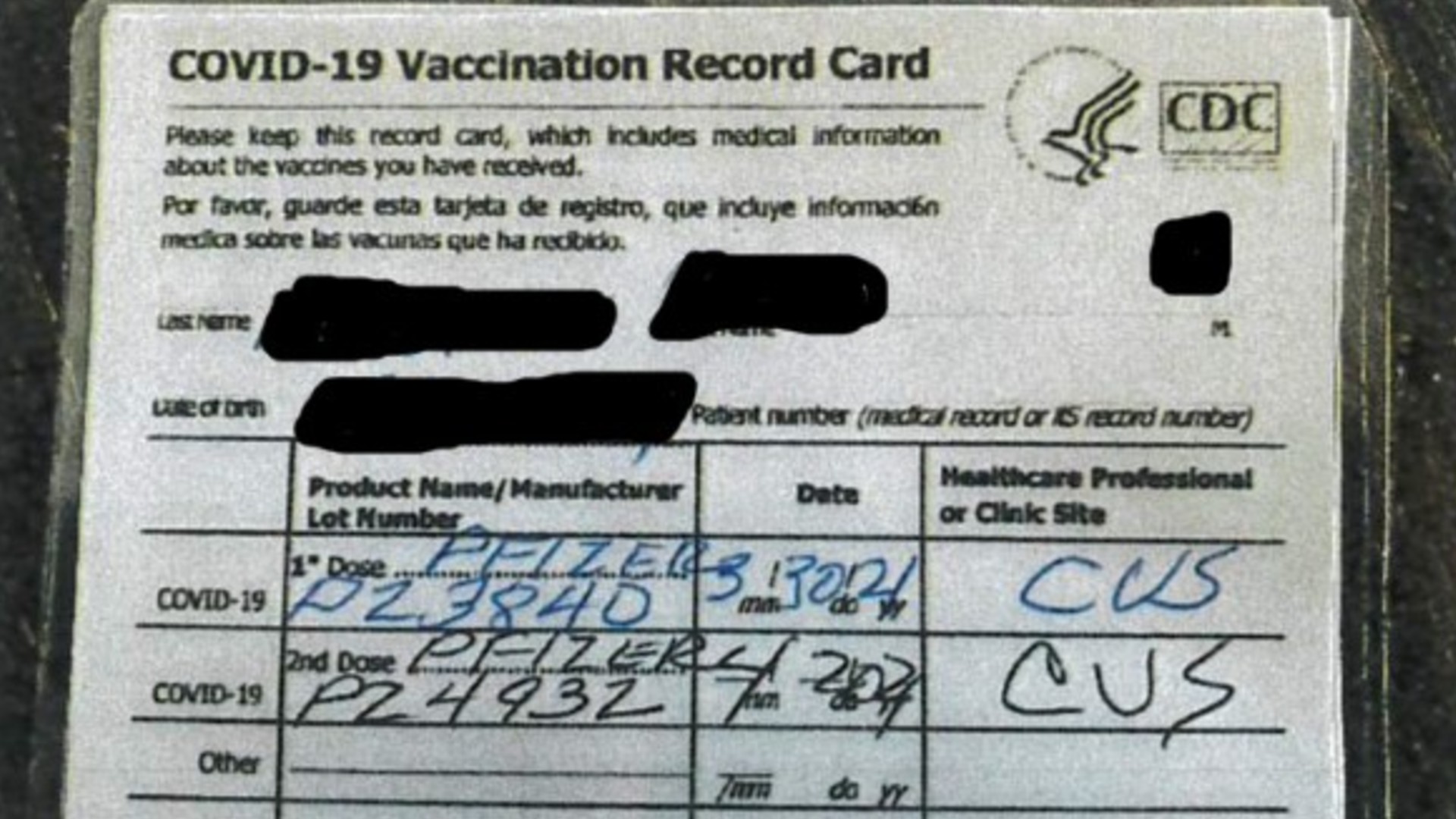 fake vax id