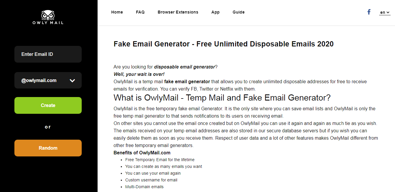 generate fake email id