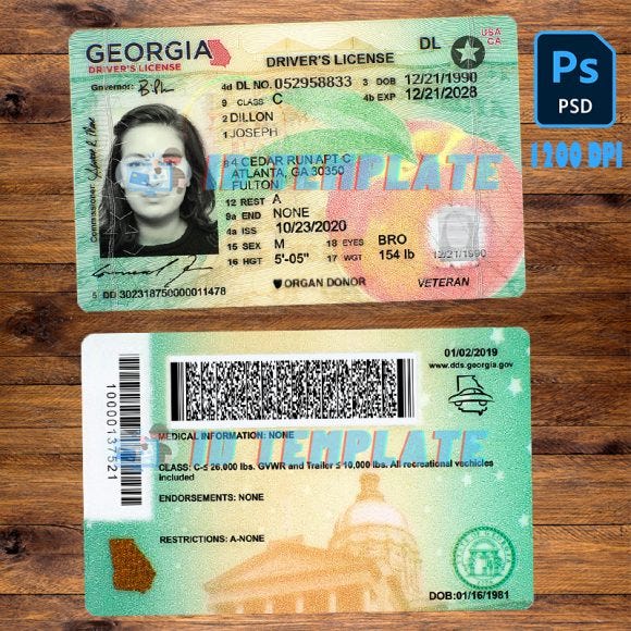 georgia fake id vs real
