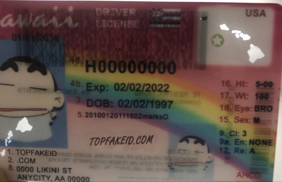 Hawaii Fake Id Templates